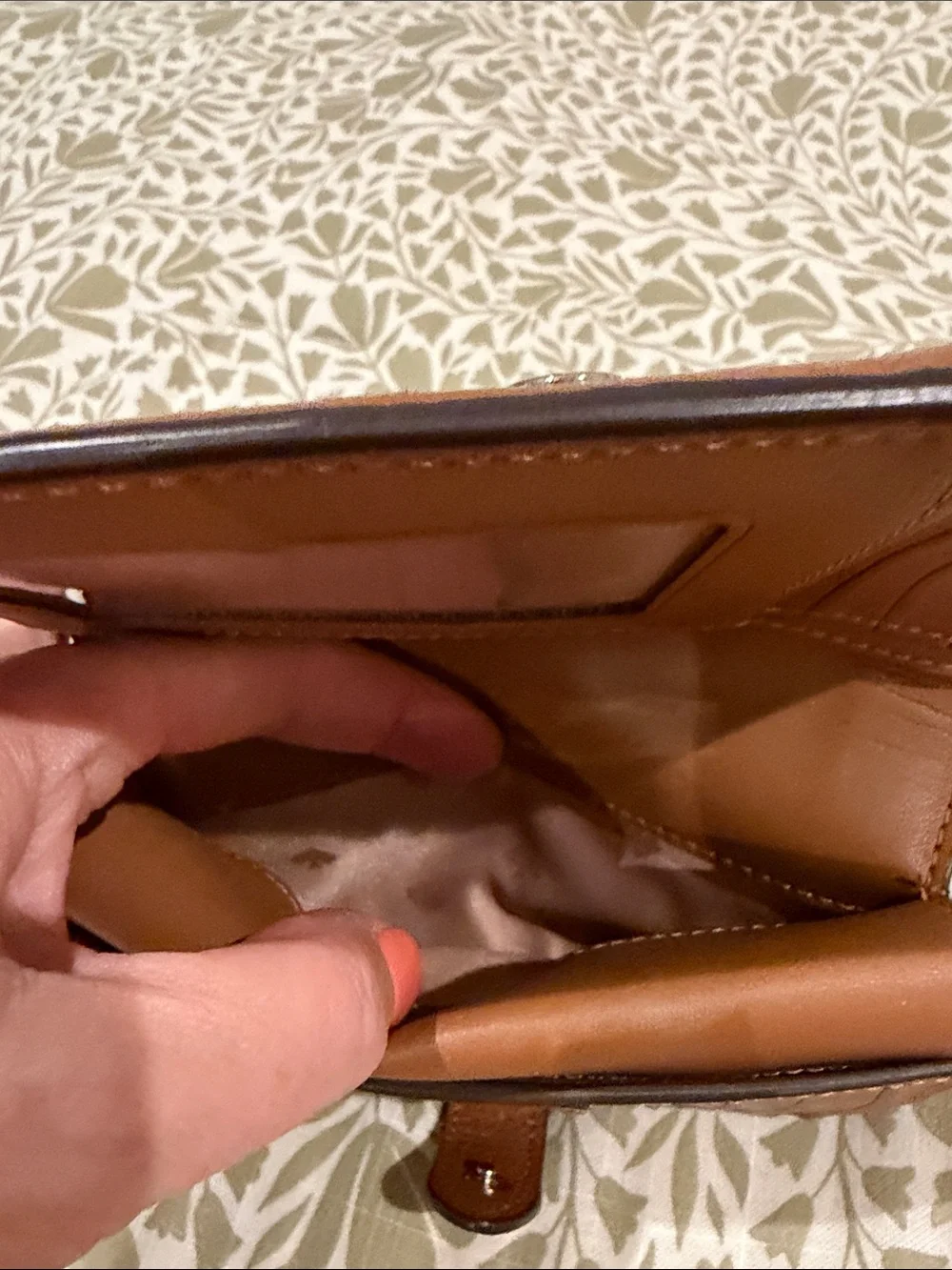 kate spade New York Cognac Pebbled Leather Zip Wallet
